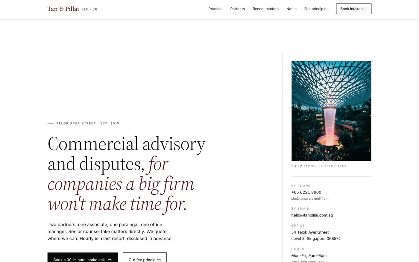 Tan & Pillai LLC law firm website concept